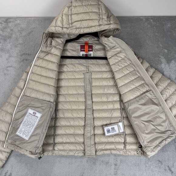 PARAJUMPERS Hollywood Down Puffer Jacket PJS Womens XS Hooded Lightweight Coat - Picture 3 of 12